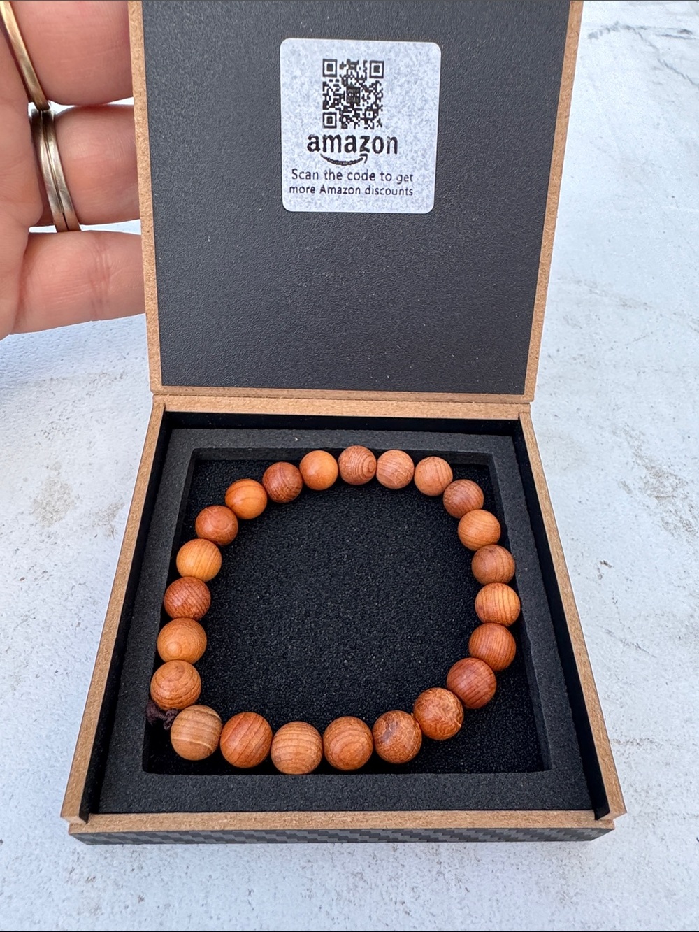 Natural Brown Wooden Bead Stretch Bracelet
